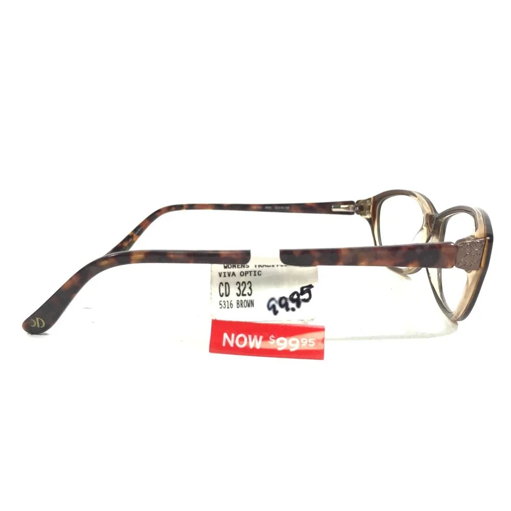 Catherine Deneuve CD-323 BRN Eyeglasses Frames Brown Round Full Rim 53-16-135